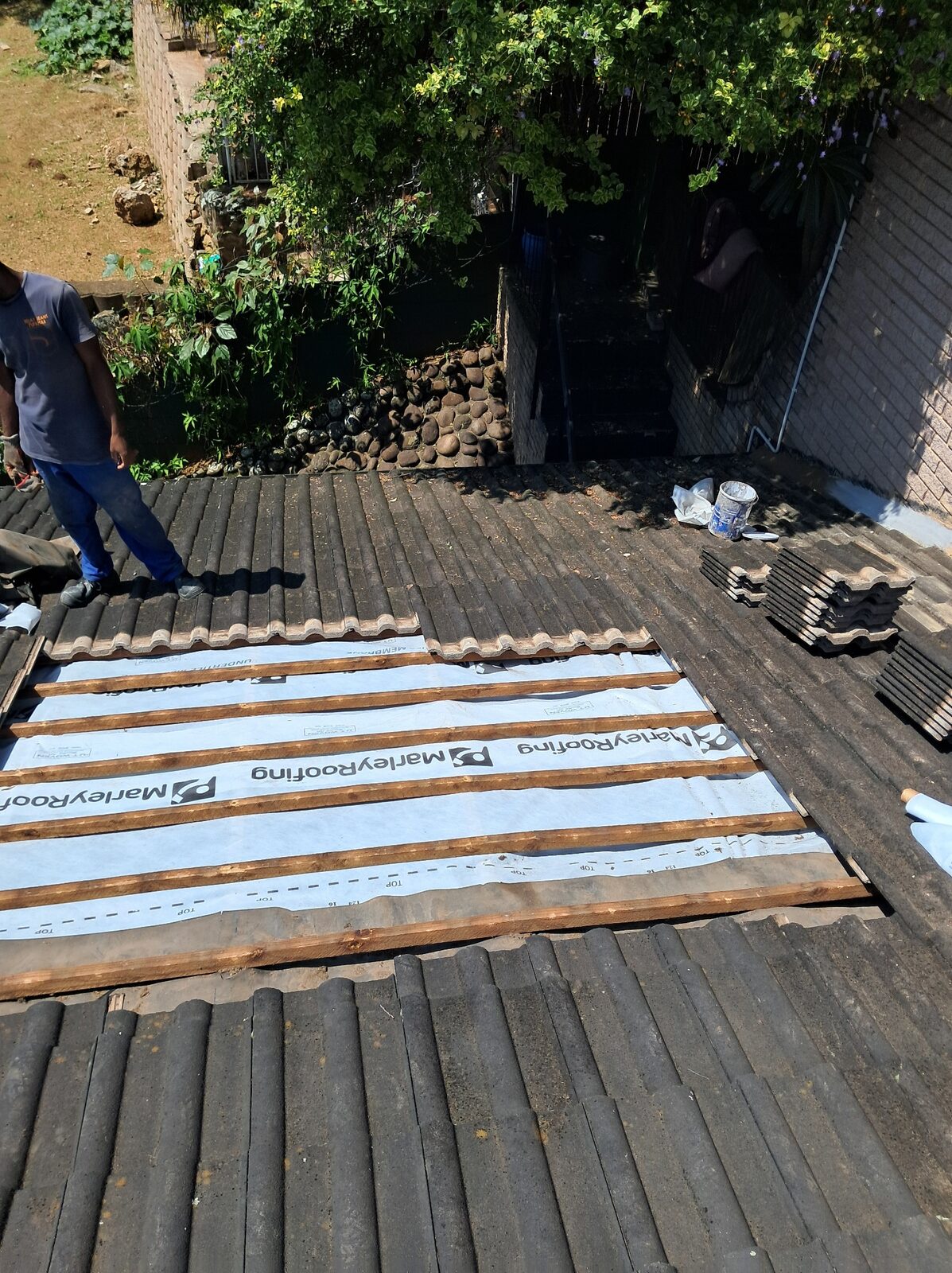 Re-roofed home with new tiles
